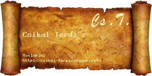 Csikai Teréz névjegykártya
